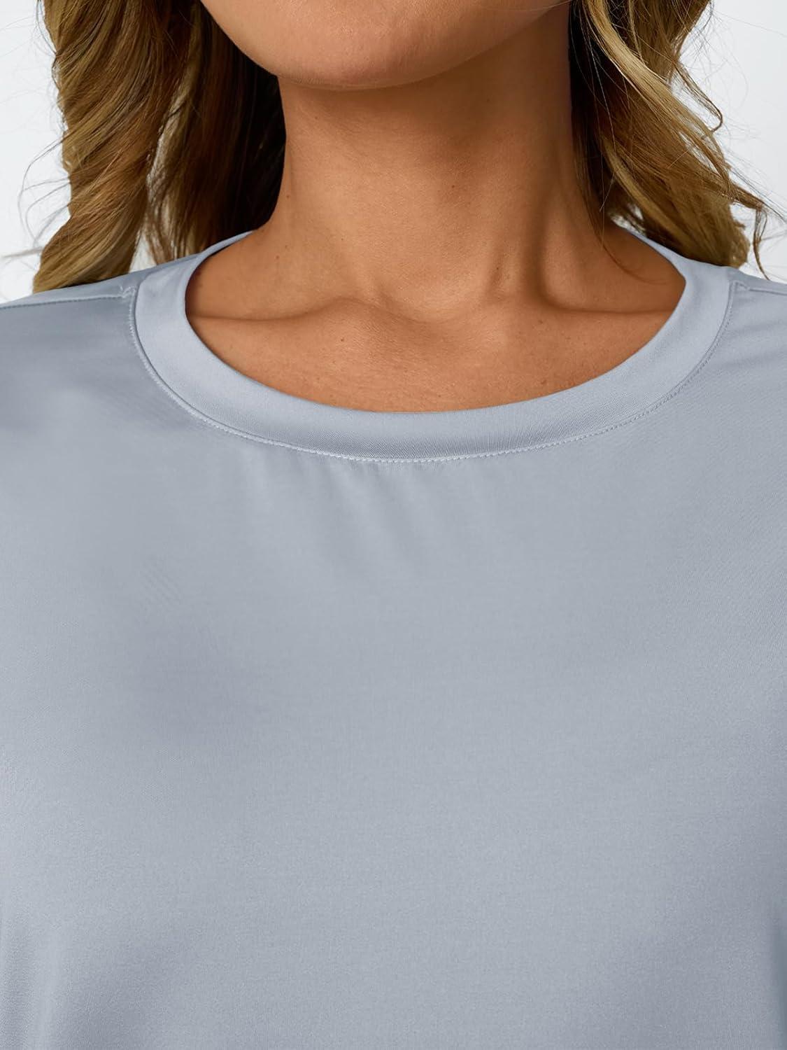 imageAUTOMET Womens Workout Tops Short Sleeve Gym Shirts Summer Athletic Yoga Tshirts Loose Fit Casual Clothes 2025Grey