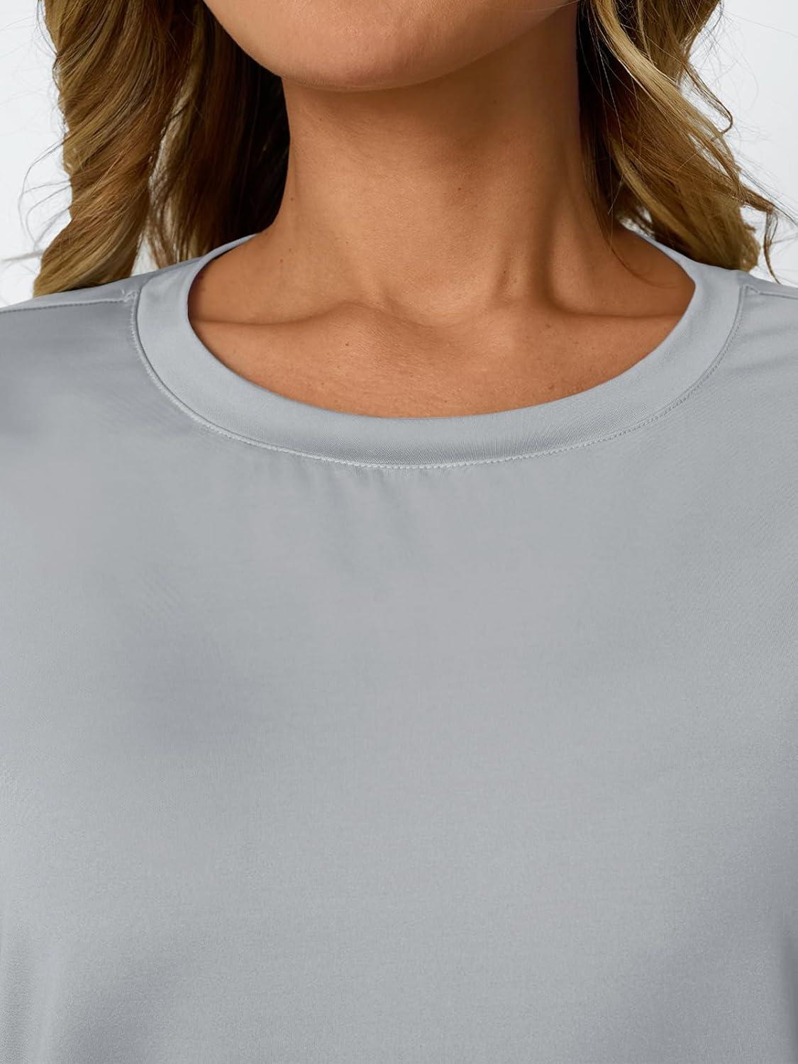 imageAUTOMET Womens Workout Tops Short Sleeve Gym Shirts Summer Athletic Yoga Tshirts Loose Fit Casual Clothes 2025Lightgrey