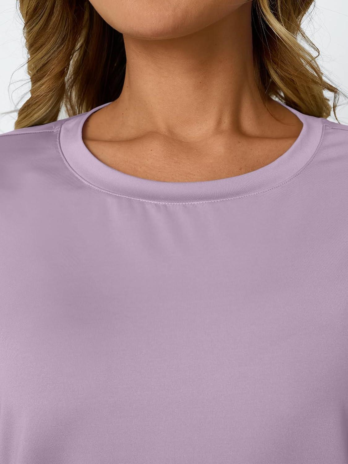 imageAUTOMET Womens Workout Tops Short Sleeve Gym Shirts Summer Athletic Yoga Tshirts Loose Fit Casual Clothes 2025Purple
