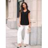 imageAUTOMET Womens Lace Tops Pleated Short Sleeve Shirts Summer Business Casual Dressy BlousesBlack