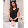 imageAUTOMET Womens Lace Tops Pleated Short Sleeve Shirts Summer Business Casual Dressy BlousesBlack