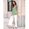 imageAUTOMET Womens Lace Tops Pleated Short Sleeve Shirts Summer Business Casual Dressy BlousesLight Green
