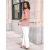 imageAUTOMET Womens Lace Tops Pleated Short Sleeve Shirts Summer Business Casual Dressy BlousesLight Pink