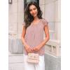 imageAUTOMET Womens Lace Tops Pleated Short Sleeve Shirts Summer Business Casual Dressy BlousesLight Pink