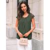 imageAUTOMET Womens Lace Tops Pleated Short Sleeve Shirts Summer Business Casual Dressy BlousesOlive