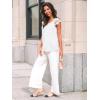 imageAUTOMET Womens Lace Tops Pleated Short Sleeve Shirts Summer Business Casual Dressy BlousesWhite