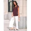 imageAUTOMET Womens Lace Tops Pleated Short Sleeve Shirts Summer Business Casual Dressy BlousesWine