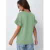imageAUTOMET Womens Ruffle Short Sleeve Shirts Dressy Casual 2025 Summer Crewneck Cute Tops Trendy Outfits Fashion ClothesGreen
