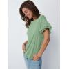 imageAUTOMET Womens Ruffle Short Sleeve Shirts Dressy Casual 2025 Summer Crewneck Cute Tops Trendy Outfits Fashion ClothesGreen