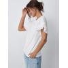 imageAUTOMET Womens Ruffle Short Sleeve Shirts Dressy Casual 2025 Summer Crewneck Cute Tops Trendy Outfits Fashion ClothesWhite