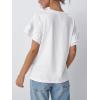imageAUTOMET Womens Ruffle Short Sleeve Shirts Dressy Casual 2025 Summer Crewneck Cute Tops Trendy Outfits Fashion ClothesWhite