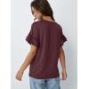 imageAUTOMET Womens Ruffle Short Sleeve Shirts Dressy Casual 2025 Summer Crewneck Cute Tops Trendy Outfits Fashion ClothesWine Red