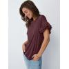 imageAUTOMET Womens Ruffle Short Sleeve Shirts Dressy Casual 2025 Summer Crewneck Cute Tops Trendy Outfits Fashion ClothesWine Red