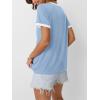 imageAUTOMET Womens Short Sleeve TShirts Summer Tops Casual Soft Tunic V Neck Basic Workout Clothes Spring Fashion Outfits 2025Blue