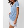 imageAUTOMET Womens Short Sleeve TShirts Summer Tops Casual Soft Tunic V Neck Basic Workout Clothes Spring Fashion Outfits 2025Blue