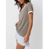 imageAUTOMET Womens Short Sleeve TShirts Summer Tops Casual Soft Tunic V Neck Basic Workout Clothes Spring Fashion Outfits 2025Coffeegrey