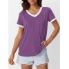 imageAUTOMET Womens Short Sleeve TShirts Summer Tops Casual Soft Tunic V Neck Basic Workout Clothes Spring Fashion Outfits 2025Deeppurple