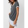 imageAUTOMET Womens Short Sleeve TShirts Summer Tops Casual Soft Tunic V Neck Basic Workout Clothes Spring Fashion Outfits 2025Grey