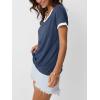 imageAUTOMET Womens Short Sleeve TShirts Summer Tops Casual Soft Tunic V Neck Basic Workout Clothes Spring Fashion Outfits 2025Navy