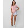 imageAUTOMET Womens Short Sleeve TShirts Summer Tops Casual Soft Tunic V Neck Basic Workout Clothes Spring Fashion Outfits 2025Pink