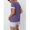 imageAUTOMET Womens Short Sleeve TShirts Summer Tops Casual Soft Tunic V Neck Basic Workout Clothes Spring Fashion Outfits 2025Purple