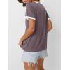 imageAUTOMET Womens Short Sleeve TShirts Summer Tops Casual Soft Tunic V Neck Basic Workout Clothes Spring Fashion Outfits 2025Purplegrey