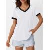 imageAUTOMET Womens Short Sleeve TShirts Summer Tops Casual Soft Tunic V Neck Basic Workout Clothes Spring Fashion Outfits 2025White