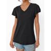 imageAUTOMET Womens Short Sleeve TShirts V Neck Tops Summer Fashion Dressy Casual Basic Ruffle Blouse Soft 2025 Spring ClothesBlack