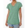 imageAUTOMET Womens Short Sleeve TShirts V Neck Tops Summer Fashion Dressy Casual Basic Ruffle Blouse Soft 2025 Spring ClothesGreen