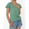 imageAUTOMET Womens Short Sleeve TShirts V Neck Tops Summer Fashion Dressy Casual Basic Ruffle Blouse Soft 2025 Spring ClothesGreen