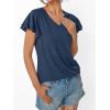 imageAUTOMET Womens Short Sleeve TShirts V Neck Tops Summer Fashion Dressy Casual Basic Ruffle Blouse Soft 2025 Spring ClothesNavy