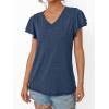 imageAUTOMET Womens Short Sleeve TShirts V Neck Tops Summer Fashion Dressy Casual Basic Ruffle Blouse Soft 2025 Spring ClothesNavy