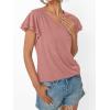 imageAUTOMET Womens Short Sleeve TShirts V Neck Tops Summer Fashion Dressy Casual Basic Ruffle Blouse Soft 2025 Spring ClothesPink