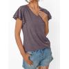 imageAUTOMET Womens Short Sleeve TShirts V Neck Tops Summer Fashion Dressy Casual Basic Ruffle Blouse Soft 2025 Spring ClothesRosetaupe
