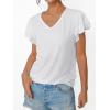 imageAUTOMET Womens Short Sleeve TShirts V Neck Tops Summer Fashion Dressy Casual Basic Ruffle Blouse Soft 2025 Spring ClothesWhite
