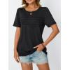 imageAUTOMET Womens Summer Short Sleeve Shirts Trendy TShirts Dressy Casual Blouses 2025 Crew Neck Tunic Beach Fashion TopsBlack
