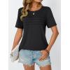 imageAUTOMET Womens Summer Short Sleeve Shirts Trendy TShirts Dressy Casual Blouses 2025 Crew Neck Tunic Beach Fashion TopsBlack