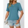 imageAUTOMET Womens Summer Short Sleeve Shirts Trendy TShirts Dressy Casual Blouses 2025 Crew Neck Tunic Beach Fashion TopsBluegreen