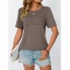 imageAUTOMET Womens Summer Short Sleeve Shirts Trendy TShirts Dressy Casual Blouses 2025 Crew Neck Tunic Beach Fashion TopsCoffee