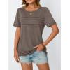 imageAUTOMET Womens Summer Short Sleeve Shirts Trendy TShirts Dressy Casual Blouses 2025 Crew Neck Tunic Beach Fashion TopsCoffee