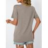 imageAUTOMET Womens Summer Short Sleeve Shirts Trendy TShirts Dressy Casual Blouses 2025 Crew Neck Tunic Beach Fashion TopsCoffeegray