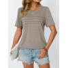 imageAUTOMET Womens Summer Short Sleeve Shirts Trendy TShirts Dressy Casual Blouses 2025 Crew Neck Tunic Beach Fashion TopsCoffeegray