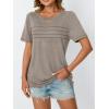 imageAUTOMET Womens Summer Short Sleeve Shirts Trendy TShirts Dressy Casual Blouses 2025 Crew Neck Tunic Beach Fashion TopsCoffeegray