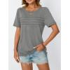 imageAUTOMET Womens Summer Short Sleeve Shirts Trendy TShirts Dressy Casual Blouses 2025 Crew Neck Tunic Beach Fashion TopsGrey