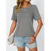 imageAUTOMET Womens Summer Short Sleeve Shirts Trendy TShirts Dressy Casual Blouses 2025 Crew Neck Tunic Beach Fashion TopsGrey