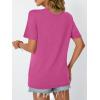 imageAUTOMET Womens Summer Short Sleeve Shirts Trendy TShirts Dressy Casual Blouses 2025 Crew Neck Tunic Beach Fashion TopsHotpink