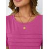 imageAUTOMET Womens Summer Short Sleeve Shirts Trendy TShirts Dressy Casual Blouses 2025 Crew Neck Tunic Beach Fashion TopsHotpink