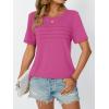 imageAUTOMET Womens Summer Short Sleeve Shirts Trendy TShirts Dressy Casual Blouses 2025 Crew Neck Tunic Beach Fashion TopsHotpink