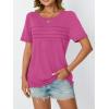 imageAUTOMET Womens Summer Short Sleeve Shirts Trendy TShirts Dressy Casual Blouses 2025 Crew Neck Tunic Beach Fashion TopsHotpink