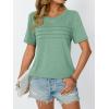 imageAUTOMET Womens Summer Short Sleeve Shirts Trendy TShirts Dressy Casual Blouses 2025 Crew Neck Tunic Beach Fashion TopsLightgreen